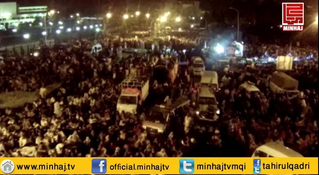 Aerial Views of Inqalab March from Constitution Avenue Islamabad 20-08-2014