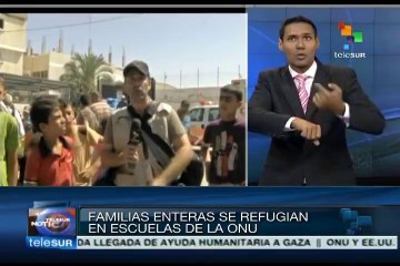 Familias palestinas buscan refugio en escuelas de ONU en Gaza
