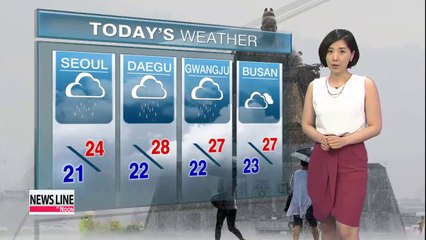 Heavy rain falling in Seoul