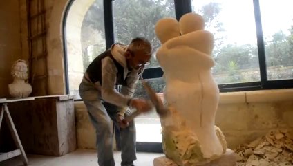 _DSC1461 Siggiewi carrière-musée, taille de la pierre, CLIP