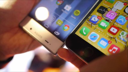Sharp AQUOS Crystal vs Apple iPhone 5s  first look