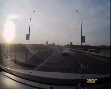 Cascade de motard lors d'un accident