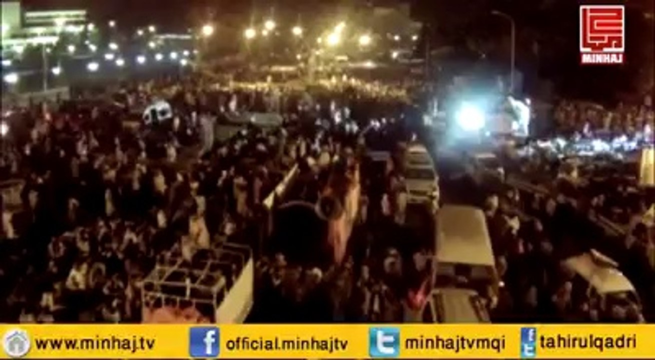 Aerial Views of Inqalab March from Constitution Avenue Islamabad