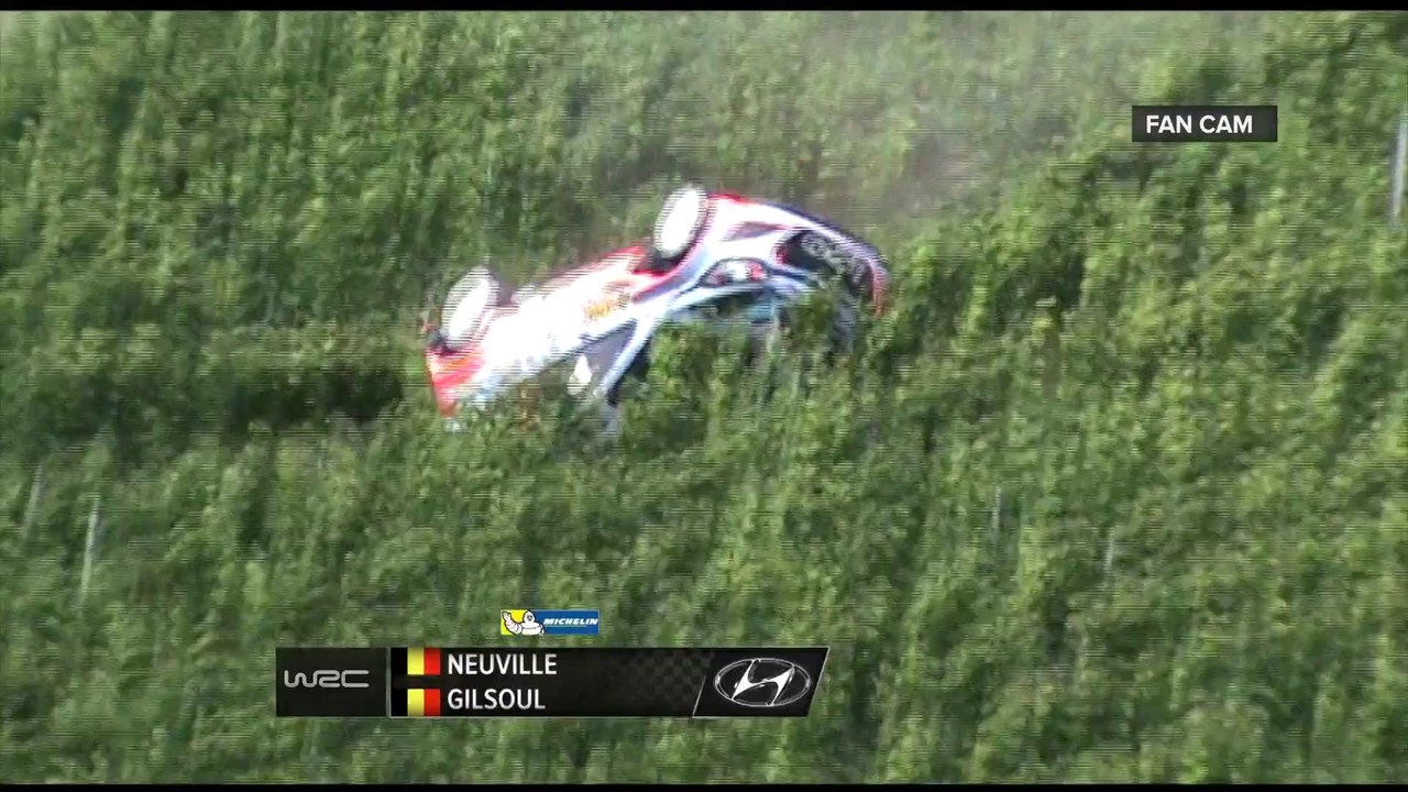 WRC 2014 Allemagne Neuville Big Crash Rollover Shakedown
