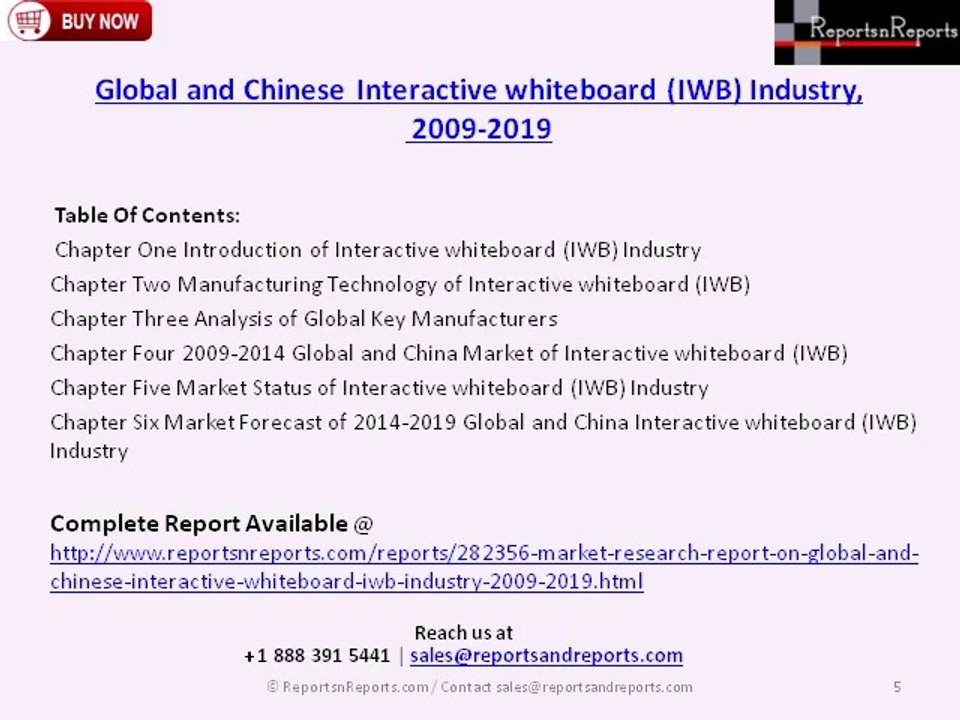 Global and Chinese Interactive whiteboard (IWB) Market Trends & Analysis 2019
