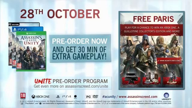 Assassin's Creed Unity - ACU Paris Horizon - Official GamesCom Trailer 2014 HD 1080p PC PS4 Xbox One