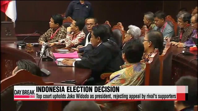 Top court upholds Joko Widodo as Indonesia president, rejecting appeal by rival's supporters