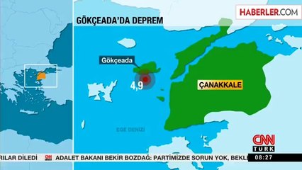 Ege Denizi'nde 4,9 Büyüklüğünde Deprem