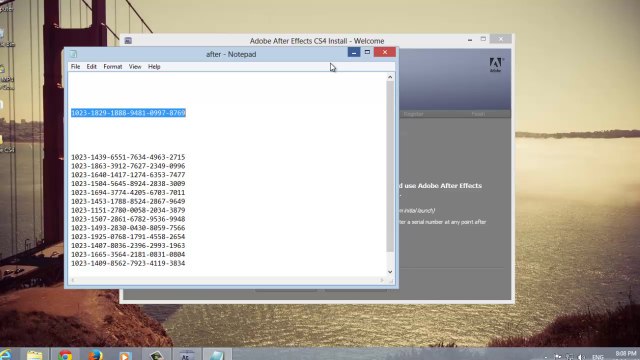 how to install After effects cs4 in windows 8