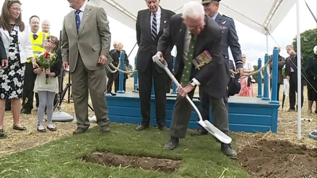Lancaster and Vulcan bombers fly over new WW2 memorial site