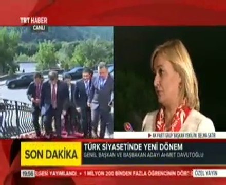 Ak Parti Grup Başkanvekili Mihrimah Belma Satır, Ahmet Davutoğlu'nun Yeni Başbakan Olarak Açıklanmasını Değerlendiriyor