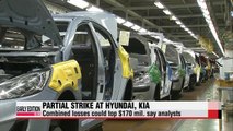 Labor workers go on partial strike at Hyundai, Kia