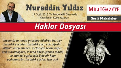16) Haklar Dosyası 17 Ocak 2013 Milli Gazete