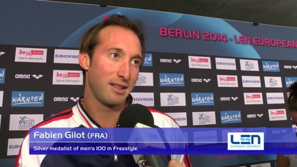 Fabien Gilot, silver medalist of men's 100 m Freestyle – Day 10, Berlin 2014