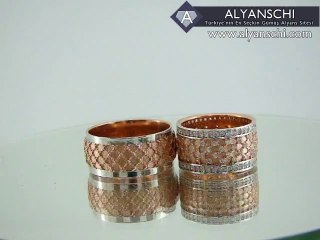 Zirkon Taşlı Pembe Altın Rengi Harika Kral Alyans