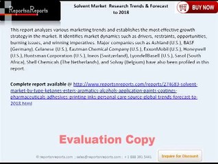 Solvent Market Trends & Forecast to 2018