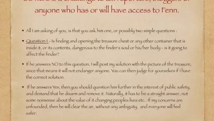 Forrest Fenn needs to address these concerns