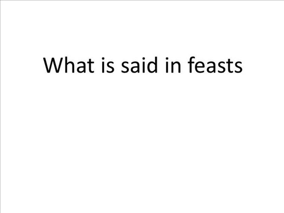 What is said on Feasts of muslims