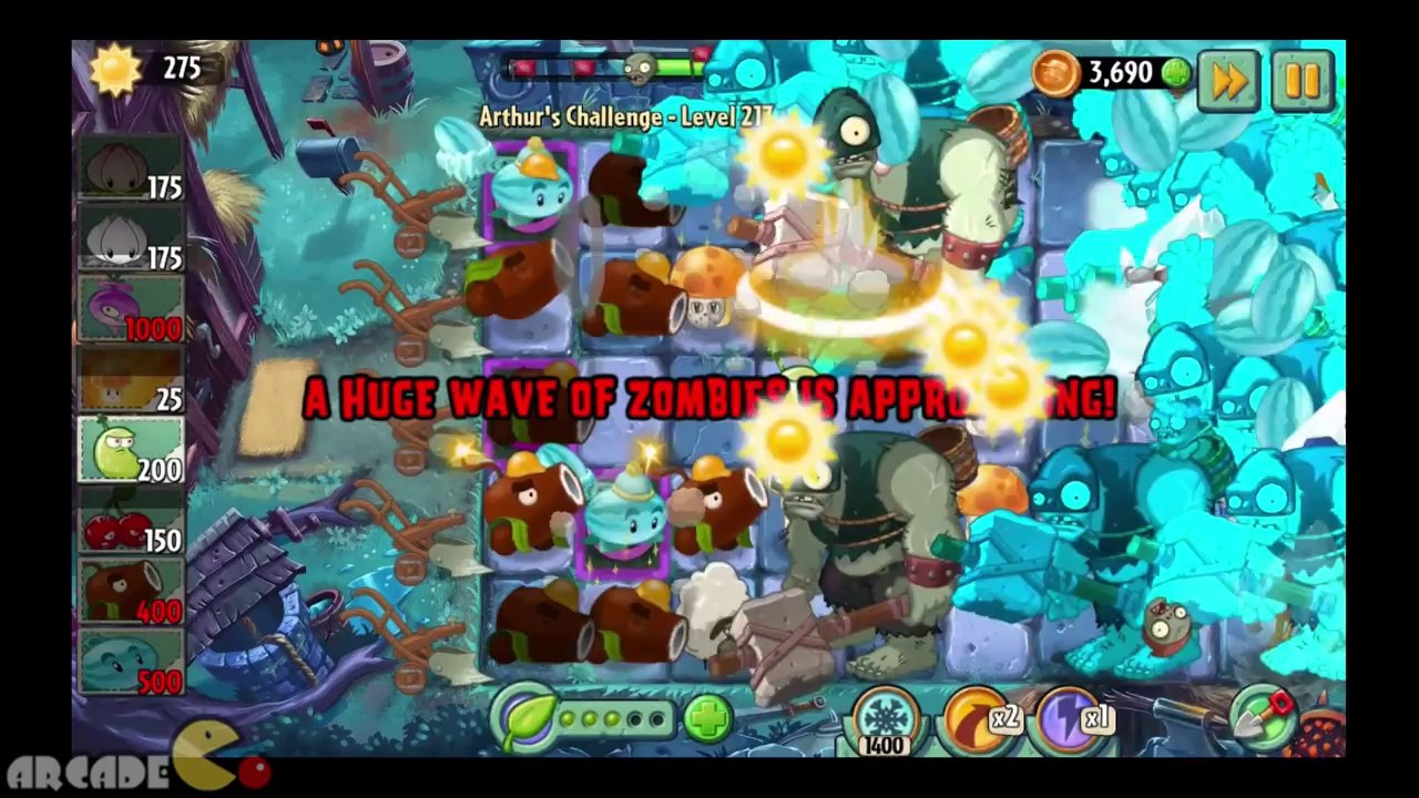 Plants Vs Zombies 2  Dark Ages Coconut Cannon August 24 Piñata Party Arthur's Challenge 217
