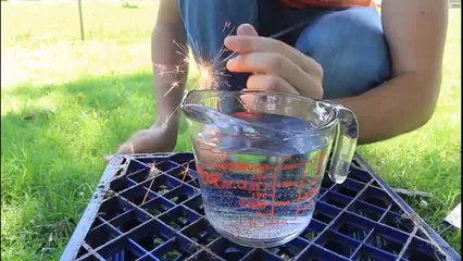 Sparklers Underwater Fire - Science Experiment