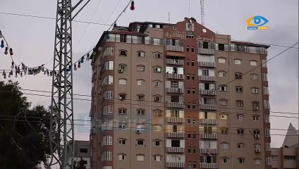 طائرات الاحتلال تدمر برج الظافر 4 بالكامل بمدينة غزة  خلف الجامعة الإسلامية