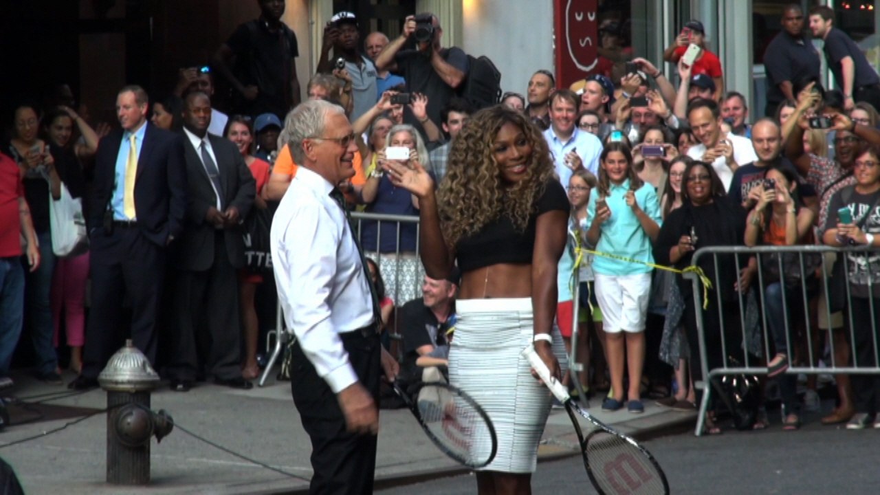 Serena Williams Plays Tennis With David Letterman and Ali Larter Baby Bump