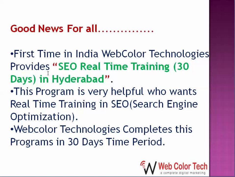 SEO Training in Hyderabad  SEO Institute in Hyderabad  SEO Classes in Hyderabad