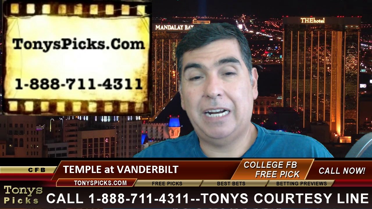 Vanderbilt Commodores vs. Temple Owls Pick Prediction NCAA College Football Odds Preview 8-28-2014