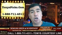 Western Kentucky Hilltoppers vs. Bowling Green Falcons Pick Prediction NCAA College Football Odds Preview 8-29-2014