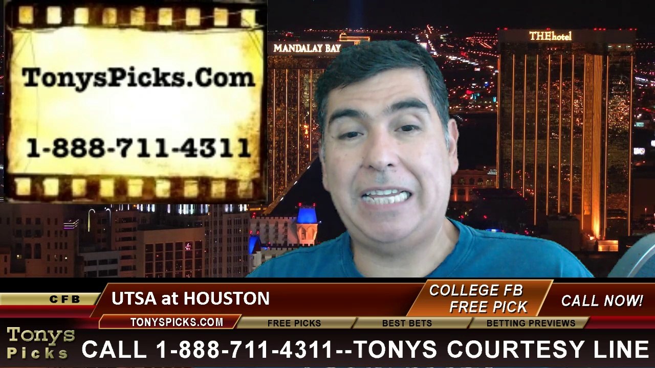 Houston Cougars vs. Texas San Antonio Roadrunners Pick Prediction NCAA College Football Odds Preview 8-29-2014