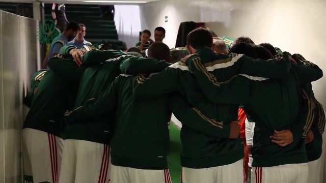 Descontração marca os bastidores da vitória do Palmeiras