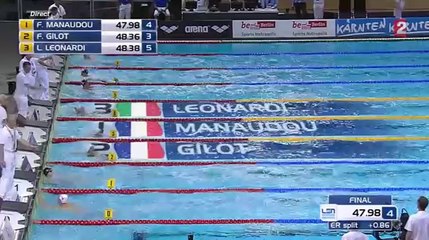 Victoire de Florent Manaudou (100m NL) - Championnats d'Europe 2014