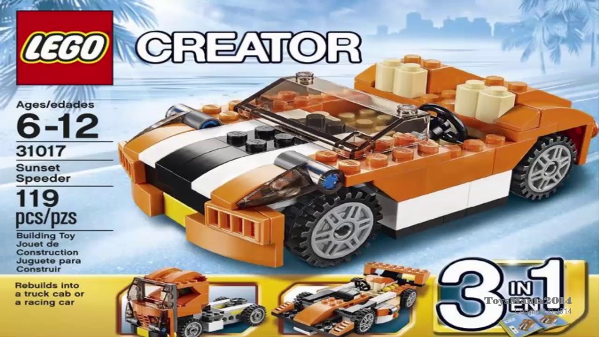 ⁣LEGO Creator  Sunset Speeder - 3 in 1 (sports car,van  truck or racing loader) 31017 - Toys Review