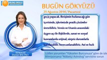 YAY Burcu, GÜNLÜK Astroloji Yorumu,25 AĞUSTOS 2014, Astrolog DEMET BALTACI Bilinç Okulu