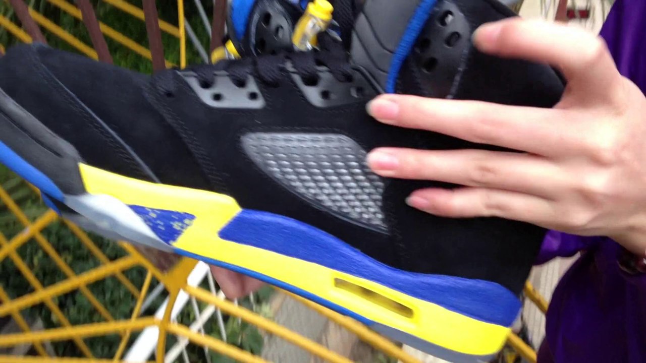 Top Nike Air Jordan V Mens Steel Seal Shoes in Yellow Black at www.kicksgrid.cn