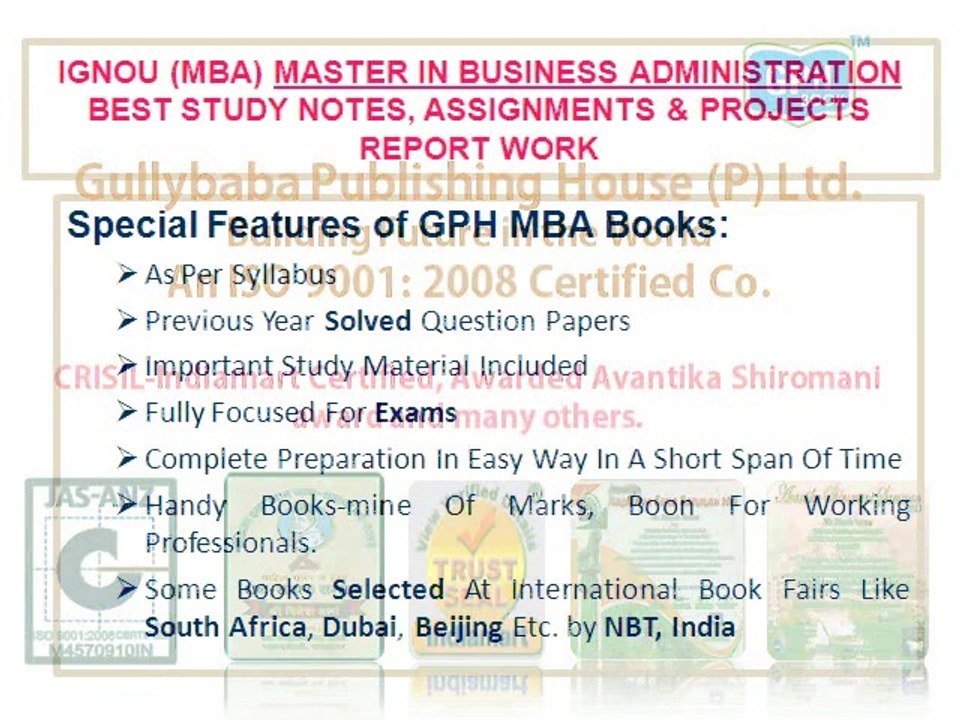 IGNOU MBA  HELP BOOKS, SOLVED ASSIGNMENTS, QUESTION PAPERS, & PROJECT REPORT SYNOPSIS