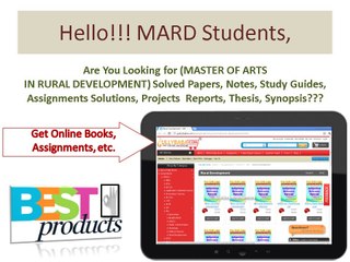 IGNOU MARD (MRD) HELP BOOKS, SOLVED ASSIGNMENTS, QUESTION PAPERS,