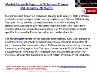 Global and Chinese MiFi Industry Research Report 2019