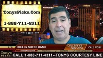 Notre Dame Fighting Irish vs. Rice Owls Pick Prediction NCAA College Football Odds Preview 8-30-2014