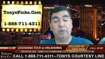 Oklahoma Sooners vs. Louisiana Tech Bulldogs Pick Prediction NCAA College Football Odds Preview 8-30-2014