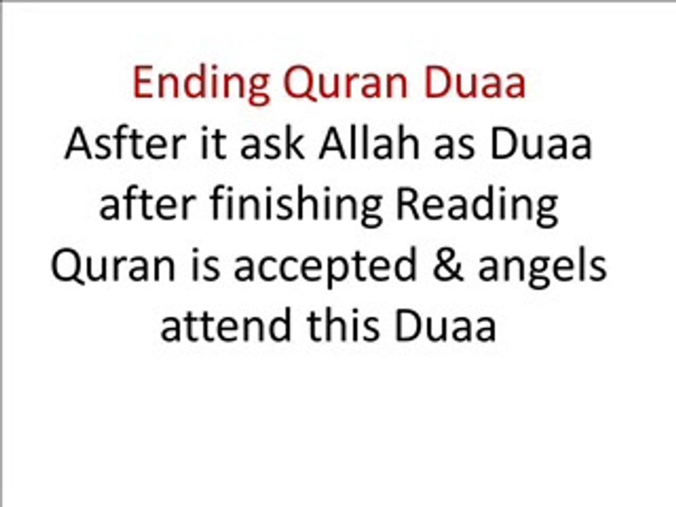 Ending Quran Duaa