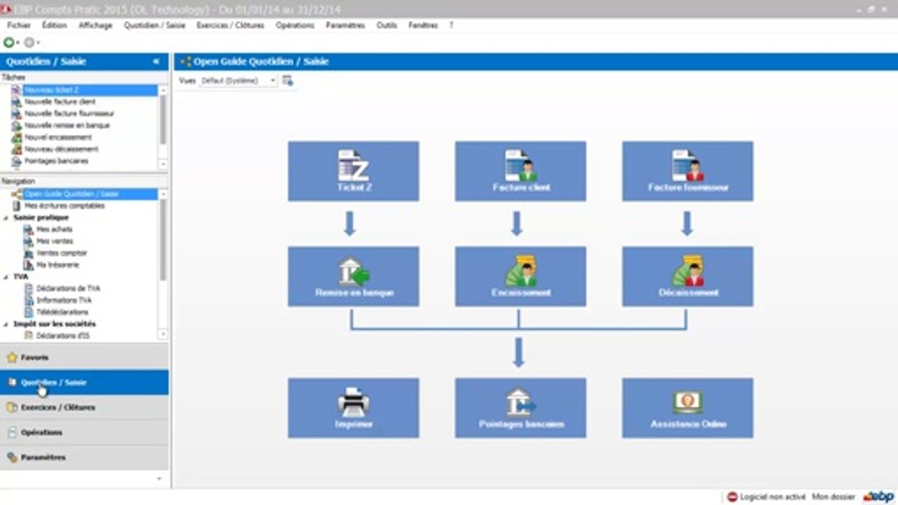 EBP Compta Pratic 2015 : la saisie des A-nouveaux