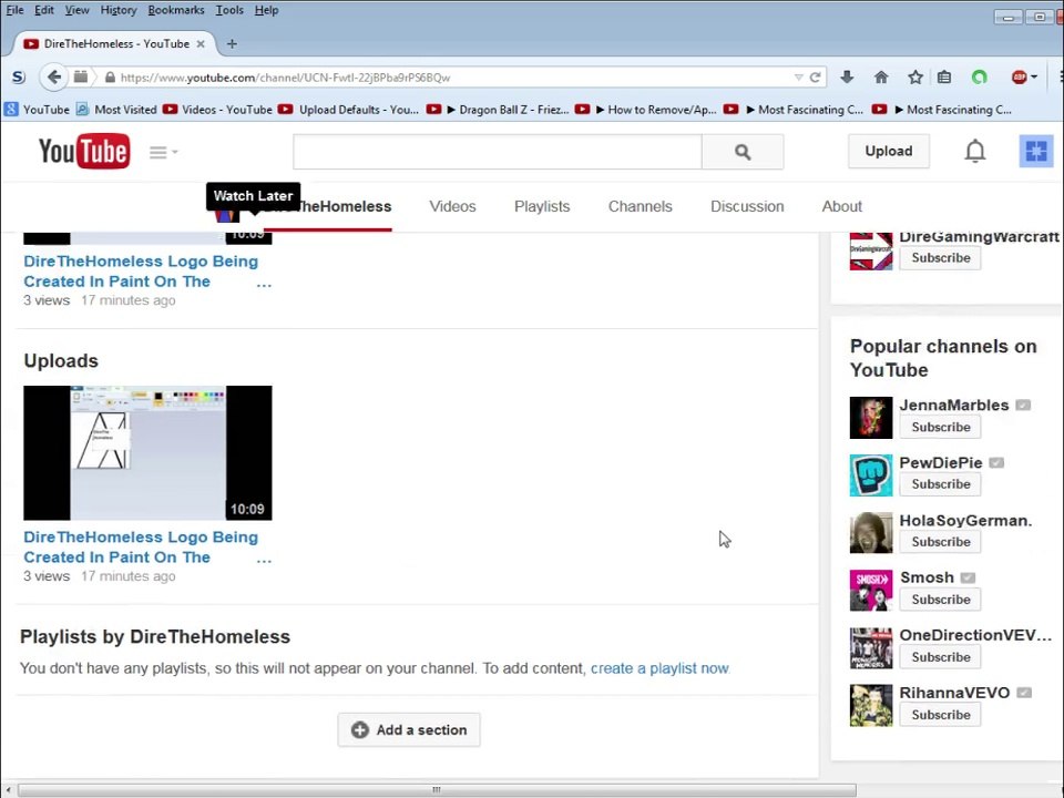 Tutorial For How To Add A Most Popular Videos Uploads Section To Your YouTube Channel For Free