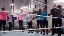 Sara Amato and NXT Divas at WWE Performance Center 2014