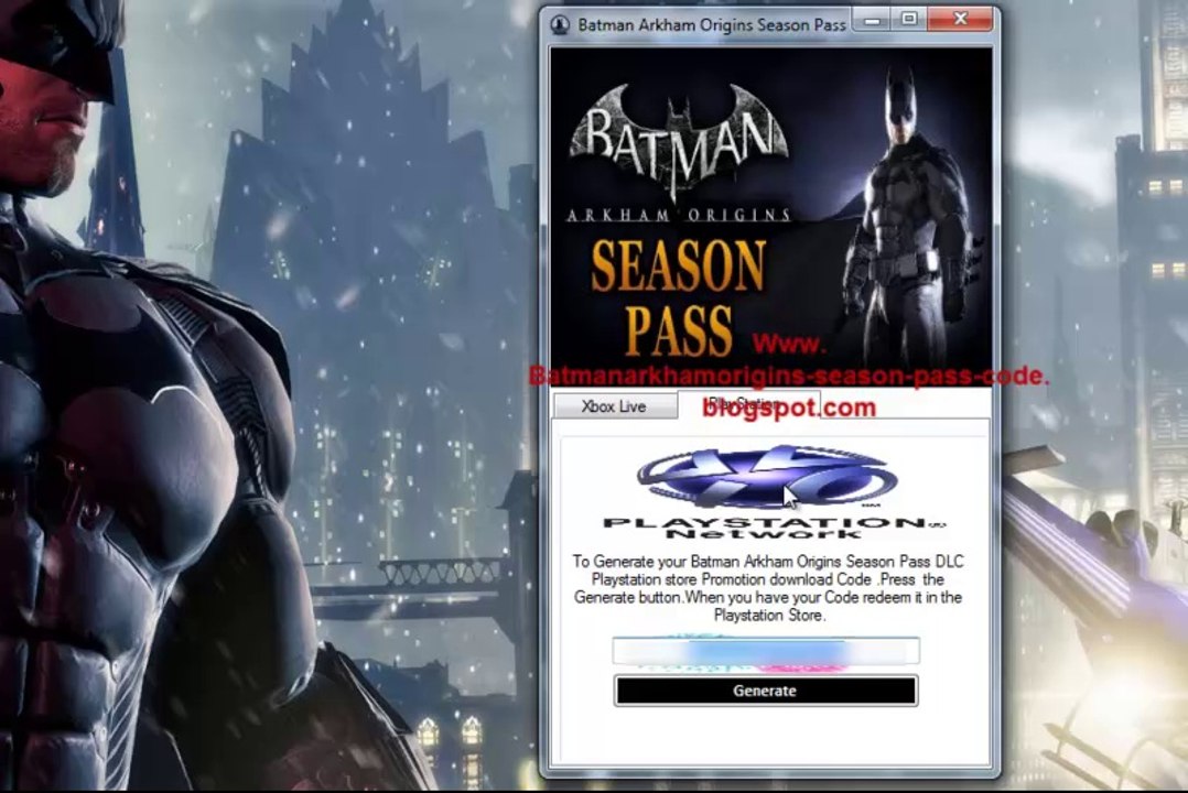Batman Arkham Origins Season Pass Code Generator