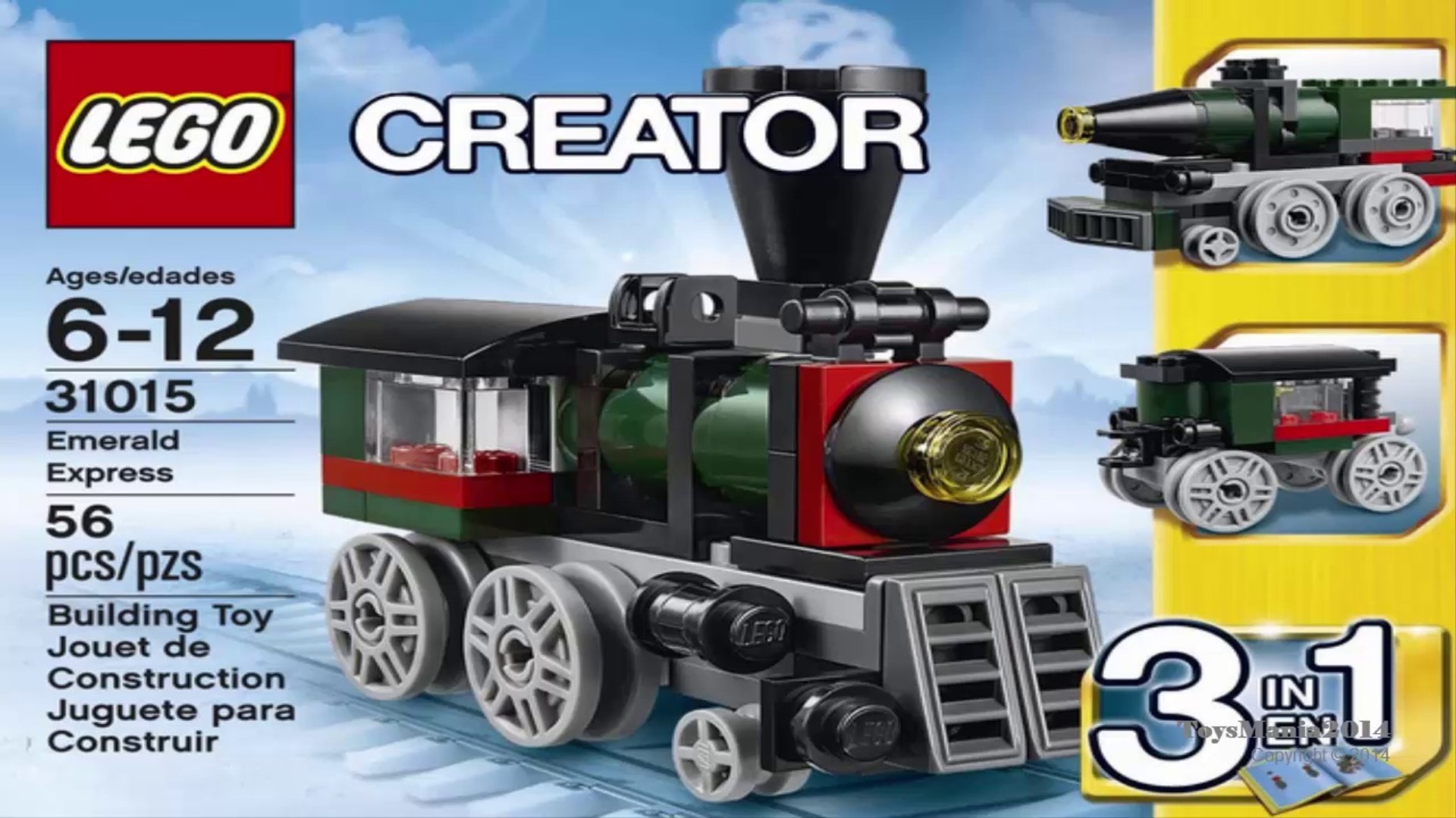 LEGO Creator Emerald Express steam train 31015 - 3 IN 1 (Express steam  train, Fast Rocket Train or a Carriage) - Toys Review - video Dailymotion