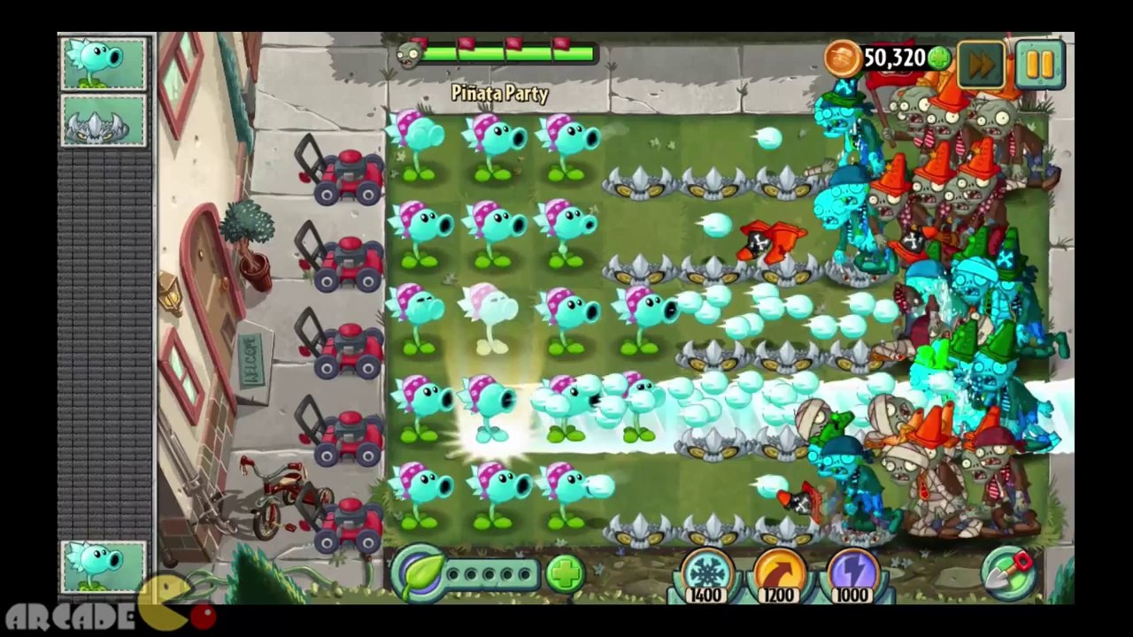 Plants Vs Zombies 2- Dark Ages August 26 Piñata Party Spike Rock Ice Peashooter