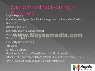 Sap QM online training in mumbai