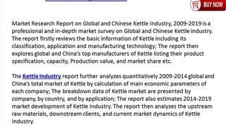Market Research Report on Global and Chinese Kettle Industry, 2009-2019
