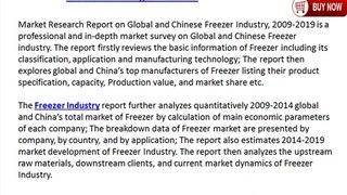Research Report on Global and Chinese Freezer Market, 2009-2019